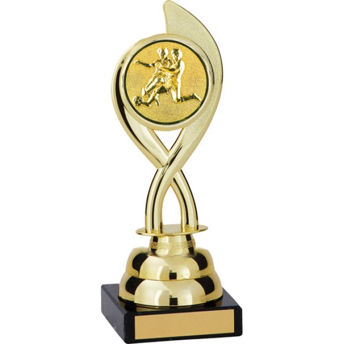  8'' SWIRL PLASTIC FOOTBALL TROPHY